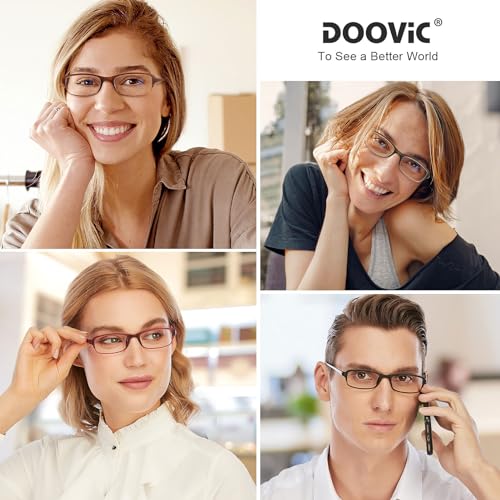 DOOViC 4 Pack Computer Reading Glasses Blue Light Blocking Anti Eyestrain Flexible Lightweight Readers for Women Men 1.75 Strength - Image 2