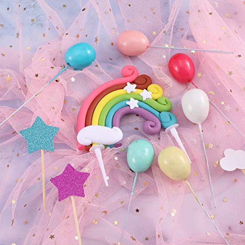 Zonon 15 Pieces Rainbow Cake Decorations Rainbow Cake Toppers for Birthday Decorations Wedding Party Favors Supplies - Image 3