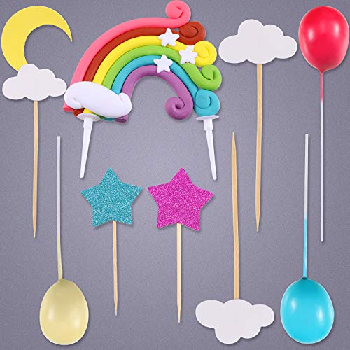 Zonon 15 Pieces Rainbow Cake Decorations Rainbow Cake Toppers for Birthday Decorations Wedding Party Favors Supplies - Image 5
