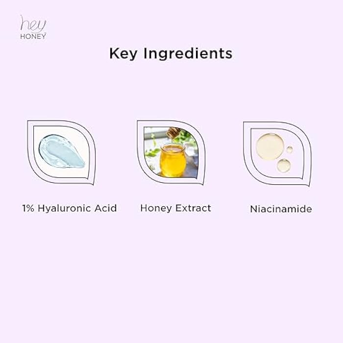 Hey Honey Multi Humectant Firming Serum: 1% Hyaluronic Acid Urea Lactic Acid & Honey Complex for Deep Hydration, Plumping & Skin Barrier Support | 20 mL / 0.68 fl oz - Image 5