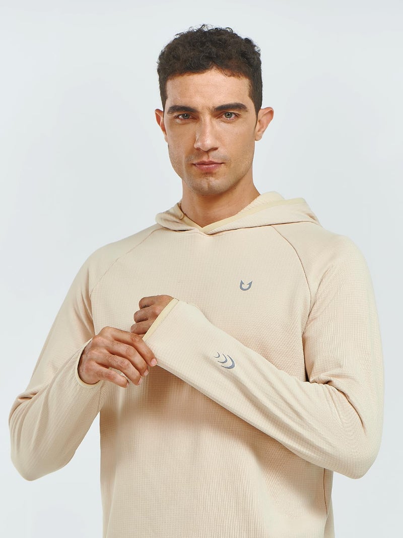 NORTHYARD Men's Running Hoodie Lightweight Fleece Workout Pullover Long Sleeve Cold Weather Hooded Sweatshirts Athletic Gym LIGHTKHAKI XL - Image 3
