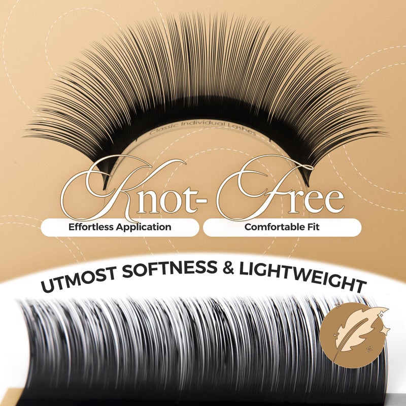 LASHVIEW 0.20 Thickness Silk D Curl Fake Eyelash Extensions Mixed Tray 8-15mm Natural Thick Lashes Individual Semi-Permanent Eyelashes Application for Professional Salon Use - Image 2