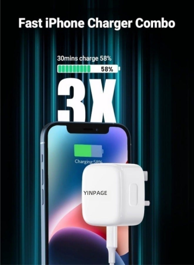 YINPAGE iPhone 15 Pro Max Charger With USB C Port 35 Watt with 1.8M iPhone Fast Charging Cord Type C to C for iPhone 15 Pro max/15 Pro/15 plus/15, Samsung S24 and all USB C mobiles / Tabs - Image 3