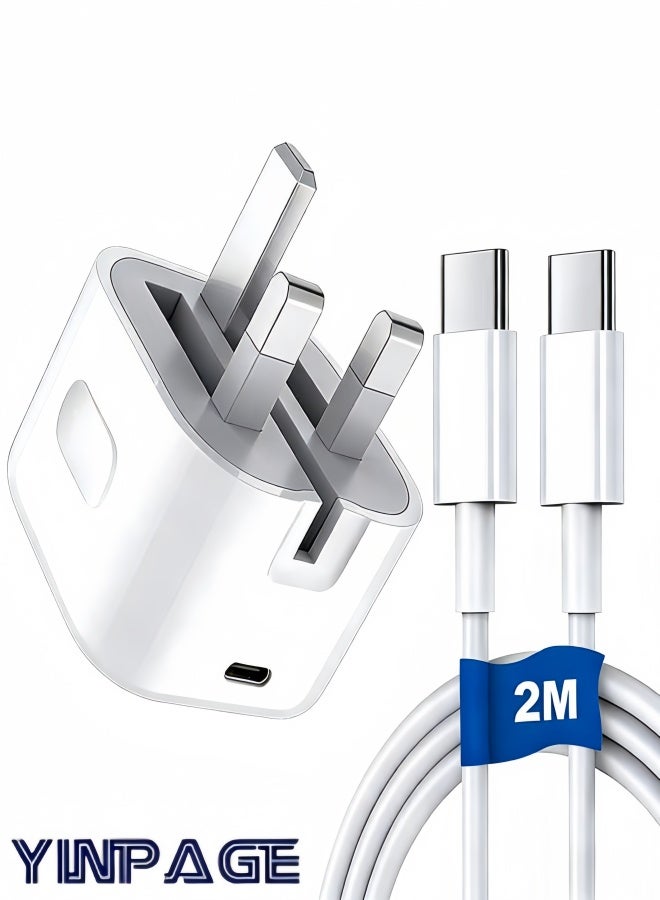 الصفحة الرئيسية مجموعة شحن سريع USB-C 30 وات | معتمدة من Mfi | قابس بريطاني + كابل شحن وبيانات بطول 2 متر | عالمية للاستخدام مع iPhone 17/16/16 Plus/16 Pro Max/15/iPad Air/iPad Mini/AirPods و Samsung S24 و Huawei Mate Series و Xiaomi 14 وجميع أجهزة USB-C - Image 1