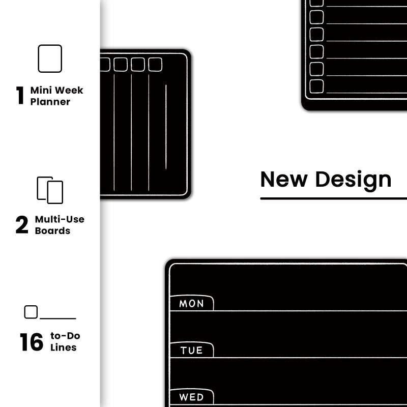ALEZEL Magnetic Menu Board for Fridge, Weekly Calendar Blackboard Set for Refrigerator - Includes Weekly Black Dry Erase Board for Kitchen & 2 Grocery List, 3 Chalk Markers + Eraser - Image 2