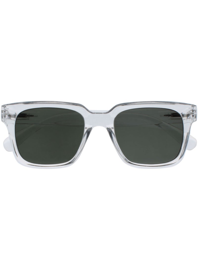 OPULIZE ERA Reading Sunglasses for Men & Women - Green Tinted Lens - Anti-reflective & Anti-Glare - UV400 Protection - Oversized Rectangular Frame - Spring Hinges - Clear +3.00 - Image 1