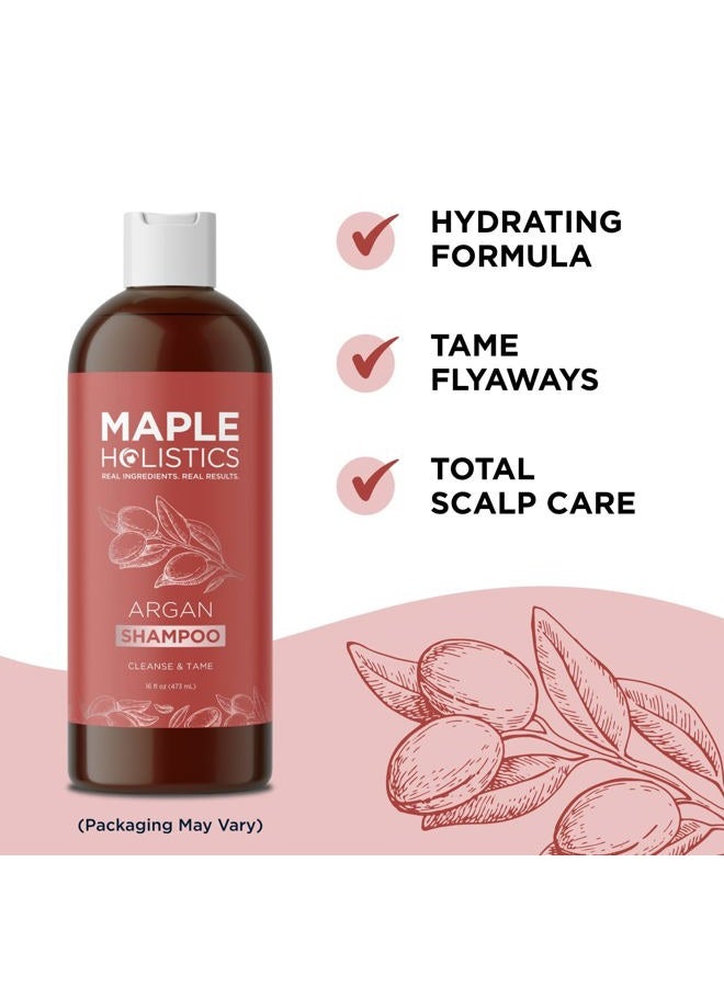 Maple Holistics Argan Oil Shampoo for Dry Hair - Sulfate Free Shampoo for Damaged Hair and Frizz with Argan Oil for Hair - Volumizing Shampoo for Hair Shine and Volume Featuring Ultra Moisturizing Natural Oils - Image 4
