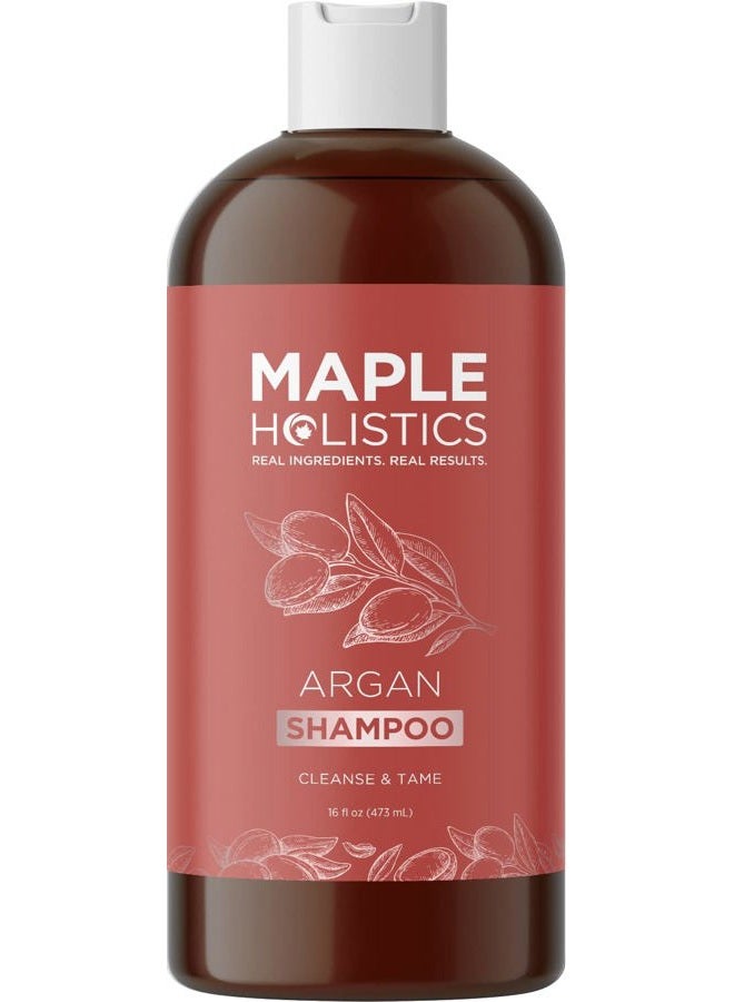 Maple Holistics Argan Oil Shampoo for Dry Hair - Sulfate Free Shampoo for Damaged Hair and Frizz with Argan Oil for Hair - Volumizing Shampoo for Hair Shine and Volume Featuring Ultra Moisturizing Natural Oils - Image 1