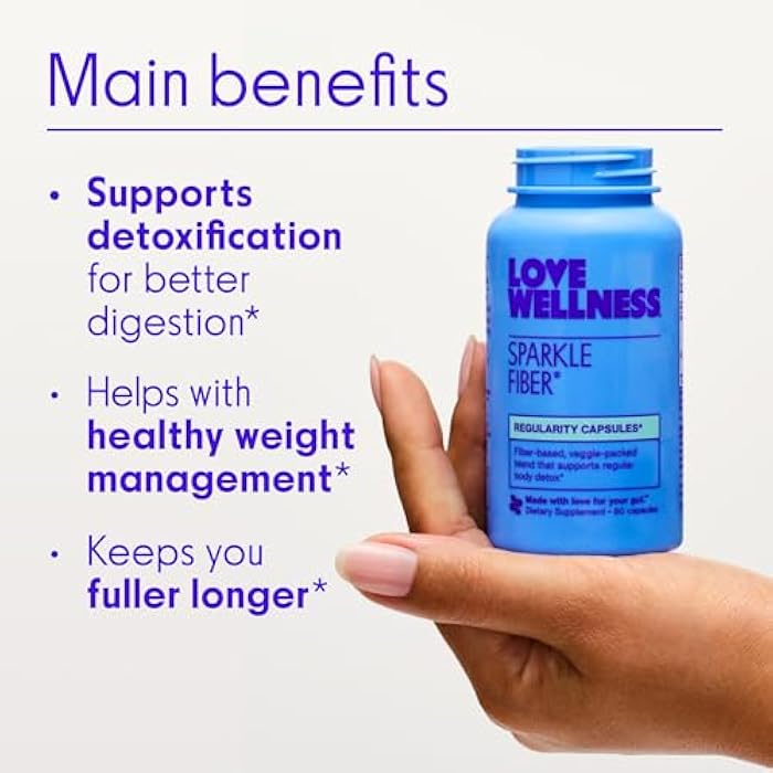 Love Wellness Sparkle Fiber | Fiber Supplement with Digestive Enzymes | Greens Superfood Powder & Psyllium Husk Powder | Promotes Gut Health for Women | Regularity & Bloating Relief | 90 Count - Image 3