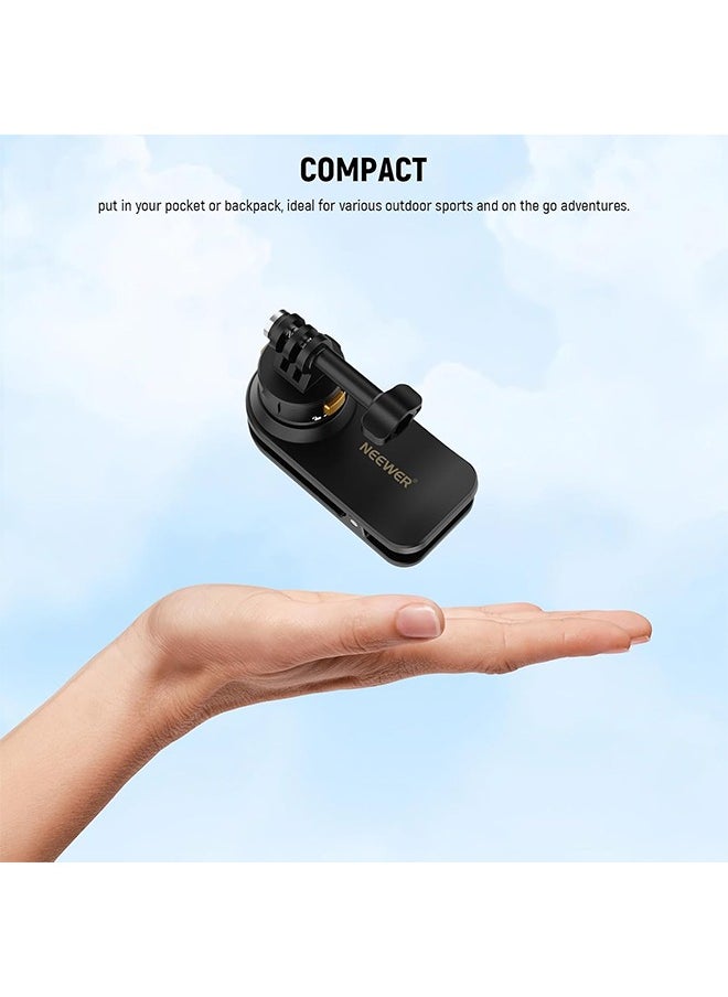 Neewer NEEWER Backpack Mount Magnetic Quick Release Strap Clip Compatible with Hero13 12 11 10 9 8 DJI Action 4 3 Insta360, Shoulder Bag Belt Strap Mount for Point of View Video Recording Vlog, GP22  - Image 5