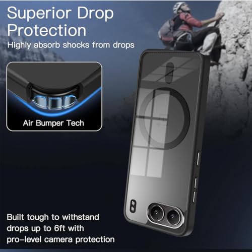 KARWAN Translucent Hybrid Back Case Cover Compatible with Oneplus Nord 4 Shockproof Case with Camera Protection, N52 Magnet Cover Case with Magnetic MagEaze Wireless Charging Cover (Black) - Image 2