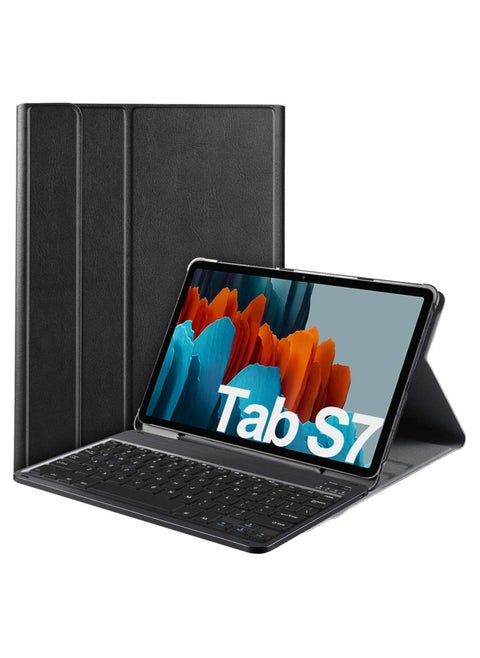 Keyboard Case for Samsung Galaxy Tab S7 – Detachable Wireless QWERTY Keyboard Case, Protective Cover with Built-in Keyboard for 11-Inch Galaxy Tab S7