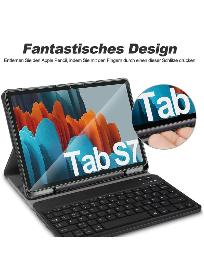Generic - Keyboard Case for Samsung Galaxy Tab S7 – Detachable Wireless QWERTY Keyboard Case, Protective Cover with Built-in Keyboard for 11-Inch Galaxy Tab S7 - Image 1