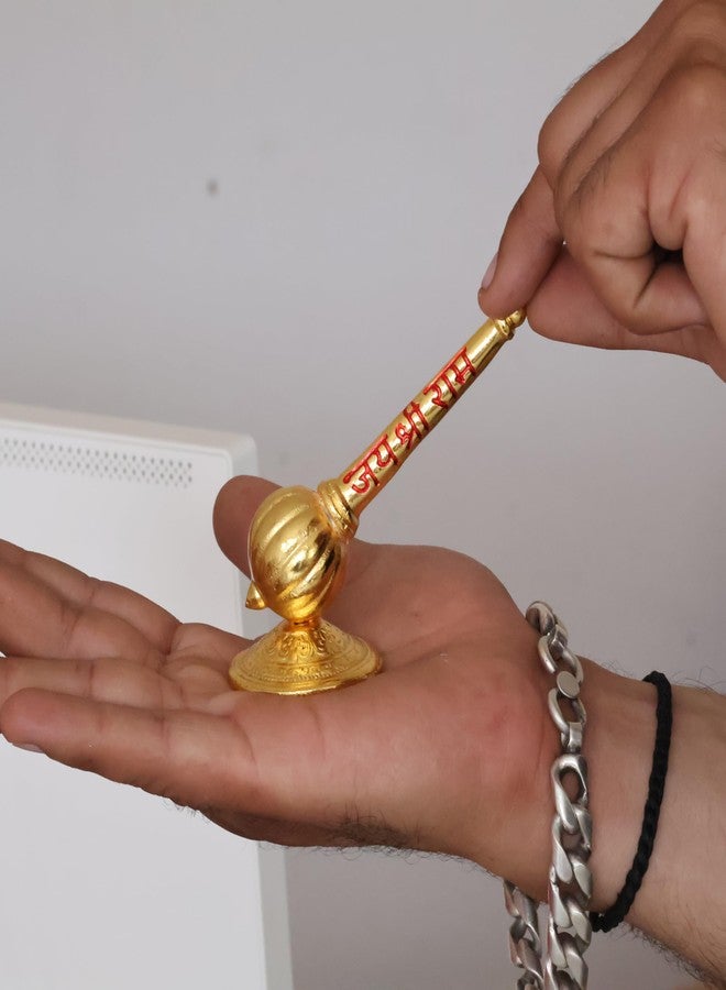 كريدايكرافت KridayKraft Lord Shree Hanuman Ji Big Gada கதை، gedak، ಗದೆ مع Jai Shree Ram Engraving Idol لديكور غرفة Mandir Pooja للمنزل والمكتب، - Image 4