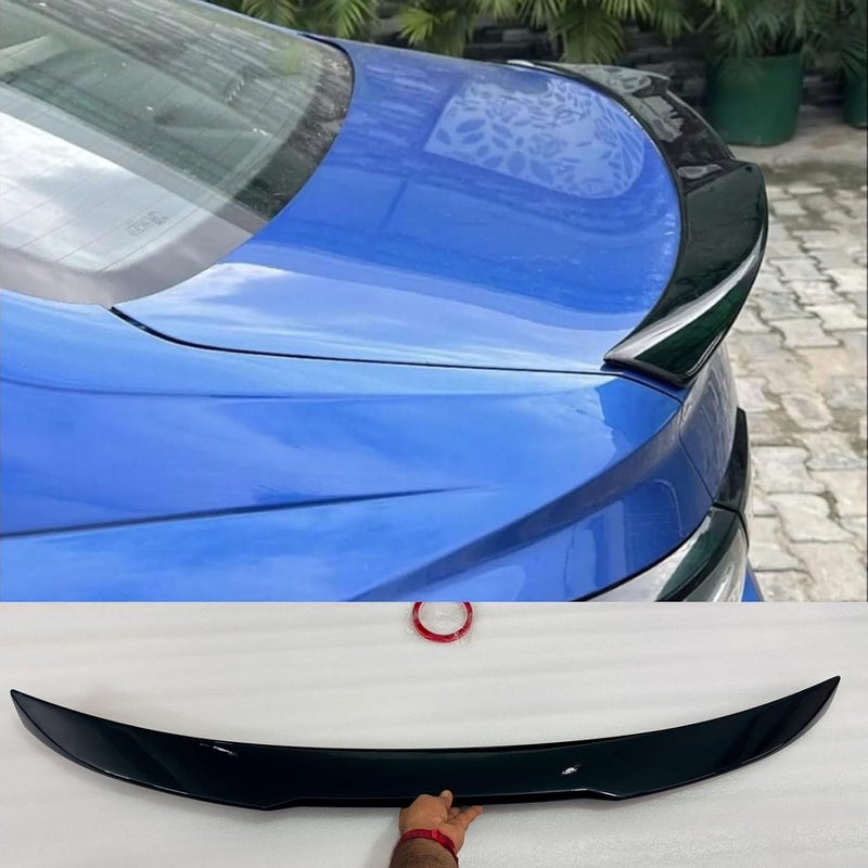 AUTO MT ABS Rear Wing Car Spoilers Rear Wing Roof Trunk Lid Auto Racing Car Spoiler for Areodynamic and Sporty Appearance Lip Protector (Virtus-M4,Spoiler) - Image 1