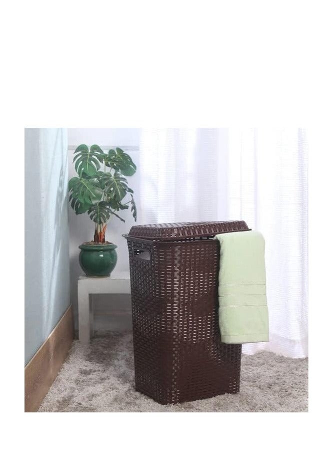 Raxoom Eliza Plastic Laundry Bag/Basket, 50 litres, Dark Brown - Image 2