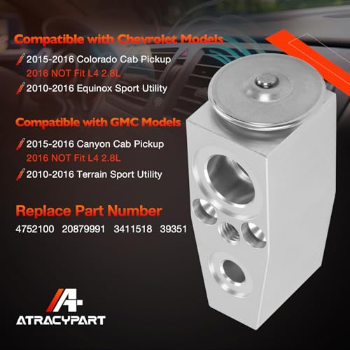 ATRACYPART AC Expansion Valve Compatible with Chevrolet Equinox 20102016 Colorado 20152016 GMC Terrain 20102016 Canyon 20152016 Replacement Part 39351 4752100 20879991 3411518 - Image 3