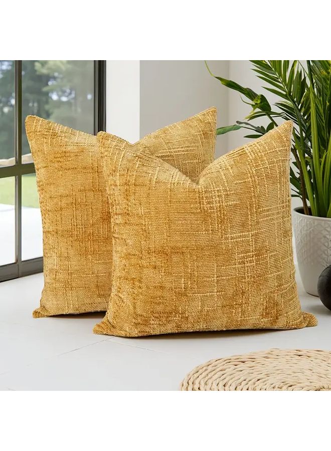 Charcoal Chenille Throw Pillow Covers 30x50cm 2Pcs Textured Decorative Cushion Polyester Machine Washable - Image 5