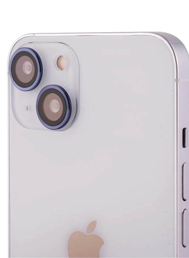 ديفيا Gemstone Lens Protector (2pcs) Compatible for iPhone 13 (6.1") Aluminum Alloy + Tempered Glass Camera Lens Protector, Explosion-proof & Scratchproof - Blue - Image 3