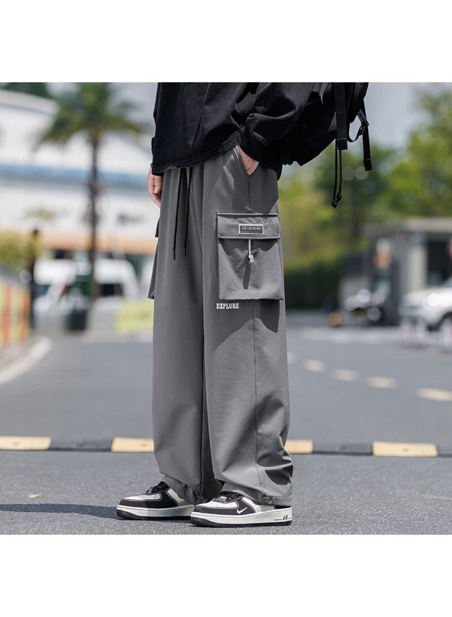 Swamp Area Loose Straight-leg Men's Cargo Pants Spring Autumn Casual Sports Trousers Ks225 Gray 2XL - Image 4