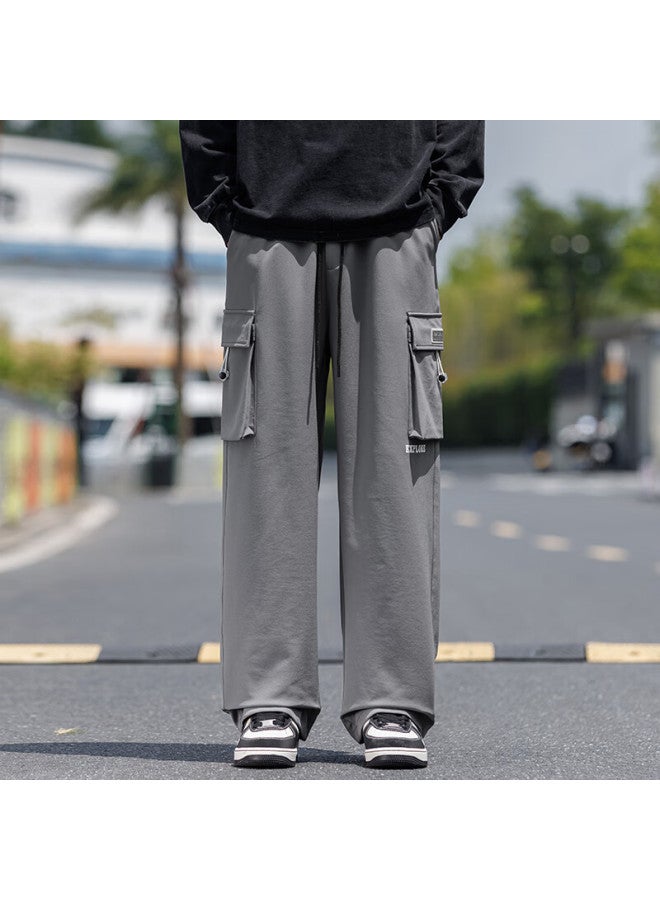 Swamp Area Loose Straight-leg Men's Cargo Pants Spring Autumn Casual Sports Trousers Ks225 Gray 2XL - Image 3