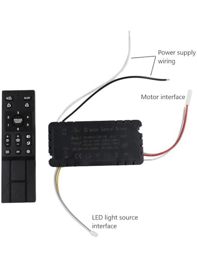 Ceiling Fan Light Remote Control Kit Dimmable 6 Speed Variable Frequency Battery Monitor - Image 4
