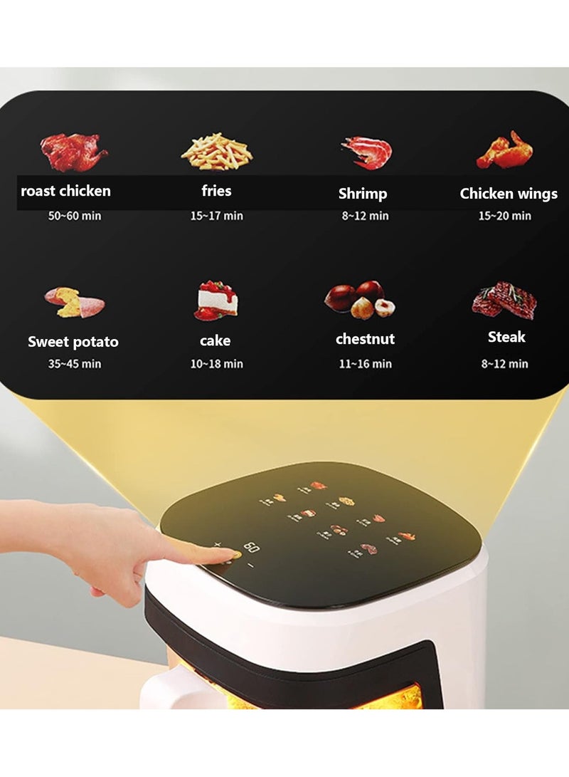 Denx Air Fryer 6-Liter Capacity– One-Touch Screen Small Air Fryer, 2400W All-Purpose Glass Air Fryer - Image 3