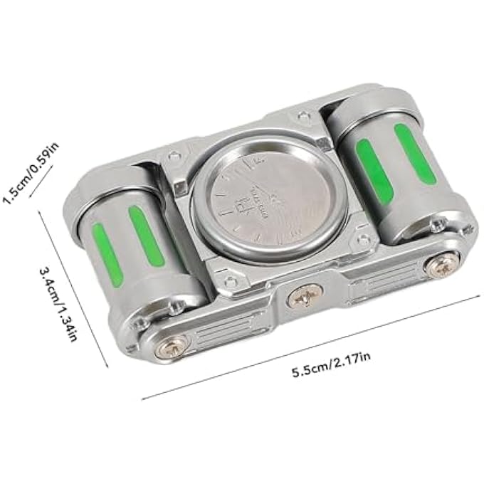 POENVFPO Stress Relief Toy, Zinc Alloy Fingertip Gyroscope Glow in Dark Pocket Size Stress Relief Toy for ADHD ADD Autism - Image 3
