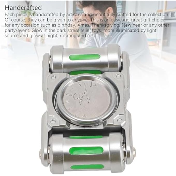 POENVFPO Stress Relief Toy, Zinc Alloy Fingertip Gyroscope Glow in Dark Pocket Size Stress Relief Toy for ADHD ADD Autism - Image 4