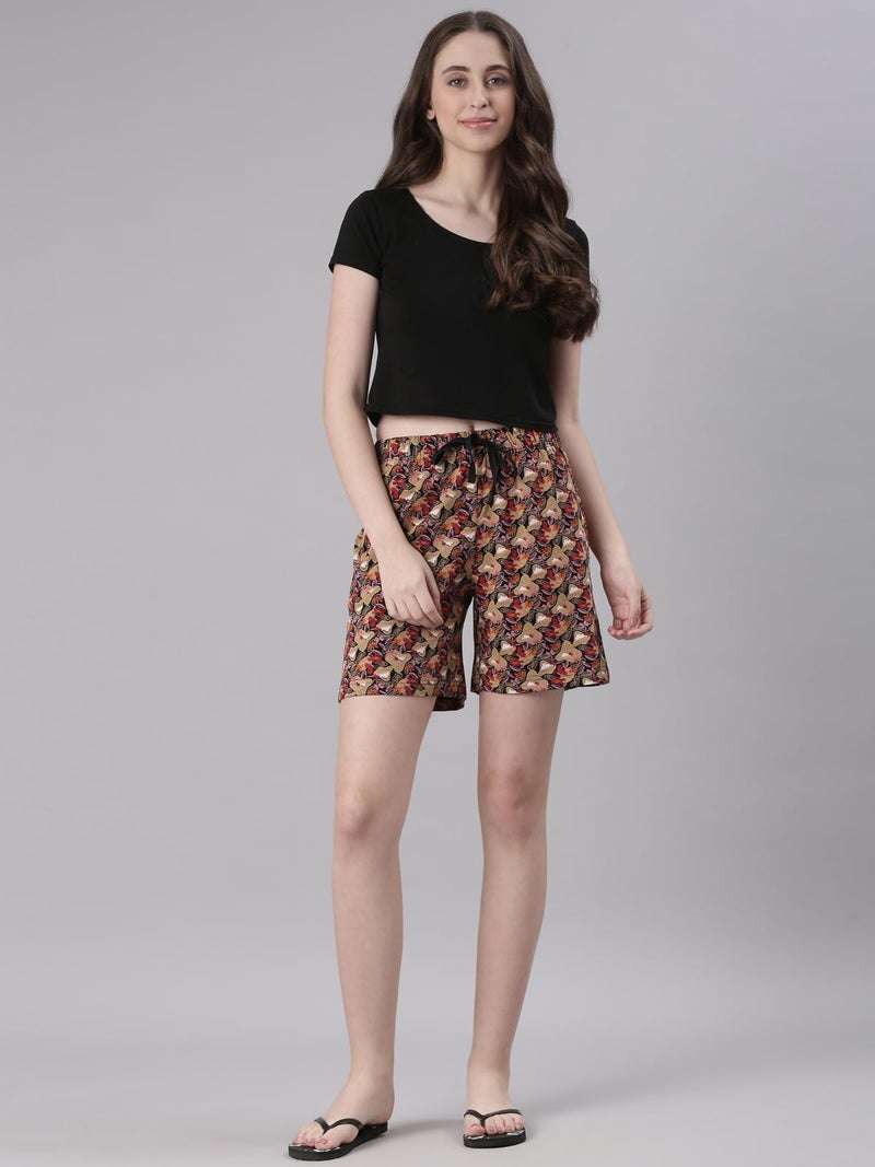 Rupa Colors Playsure Printed Shorts for Women, Leisurewear, Floral Printed Shorts, Loungewear - Image 4