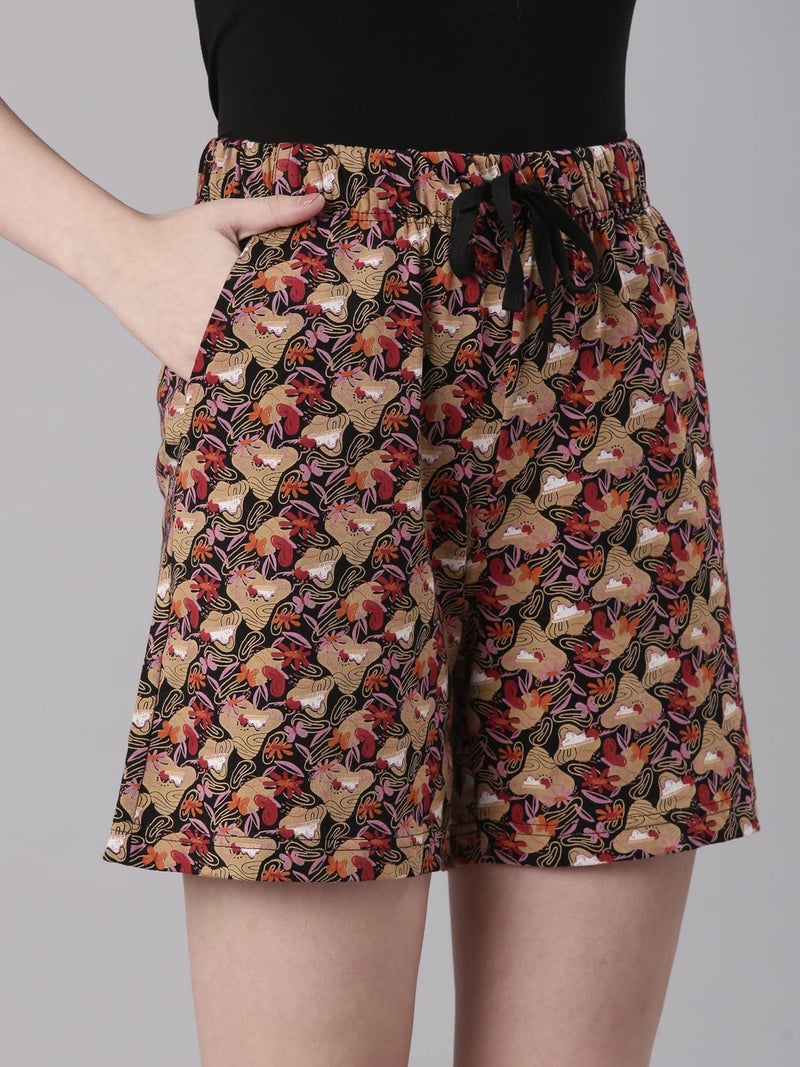 Rupa Colors Playsure Printed Shorts for Women, Leisurewear, Floral Printed Shorts, Loungewear - Image 2