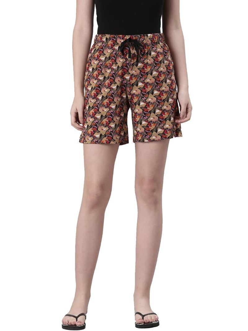 Rupa Colors Playsure Printed Shorts for Women, Leisurewear, Floral Printed Shorts, Loungewear - Image 5