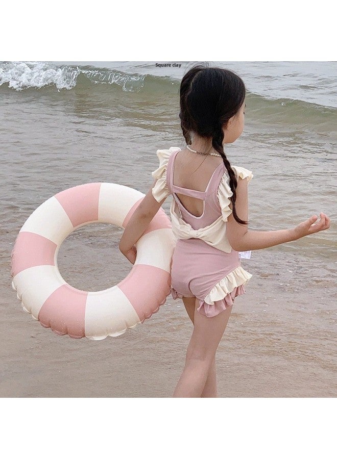 Generic Girls' Swimwear Children's Quick-drying One-piece Swimsuit Style Internet Celebrant Girls' Clothes Princess Style Western Style Swimwear Factory-Color:(same Style Swimming Cap Included) 86138 Pink-Size:Xl Size (fits 15-20kg )  - Image 3