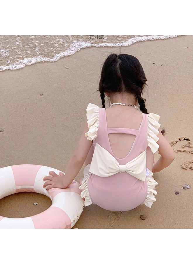 Generic Girls' Swimwear Children's Quick-drying One-piece Swimsuit Style Internet Celebrant Girls' Clothes Princess Style Western Style Swimwear Factory-Color:(same Style Swimming Cap Included) 86138 Pink-Size:Xl Size (fits 15-20kg )  - Image 4