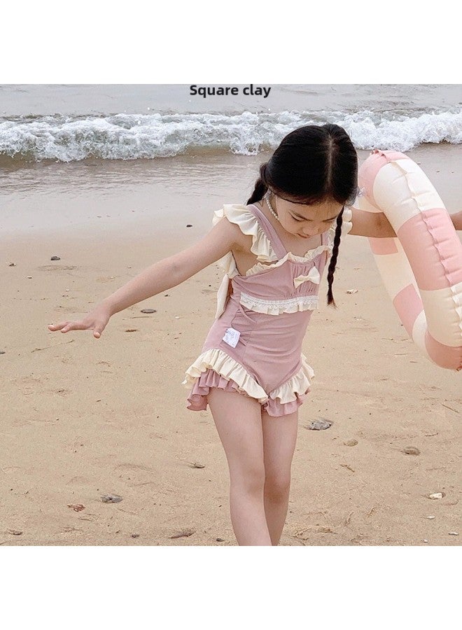Generic Girls' Swimwear Children's Quick-drying One-piece Swimsuit Style Internet Celebrant Girls' Clothes Princess Style Western Style Swimwear Factory-Color:(same Style Swimming Cap Included) 86138 Pink-Size:Xl Size (fits 15-20kg )  - Image 5