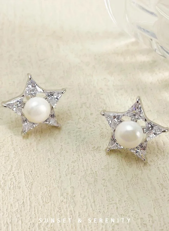 Take Two  Faux Pearl Star Stud Earrings for Women | Best Price UAE