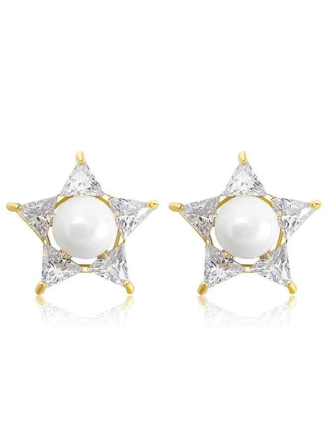 Take Two  Faux Pearl Star Stud Earrings for Women | Best Price UAE