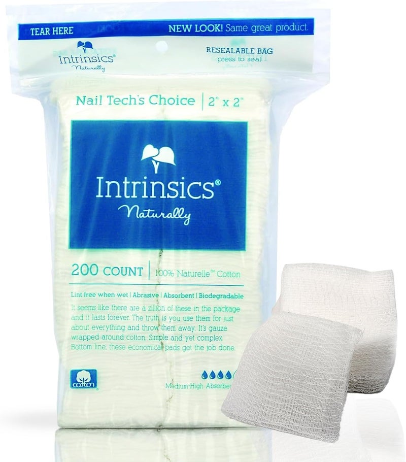 Intrinsics Nail Tech's Choice Cotton Filled Gauze - 2" x 2" - 200 Count - Image 1