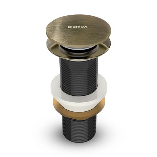 Plantex Pure Brass Waste Coupling for Wash Basin/5 inch Drain Out let System Full Thread Sink Waste Coupling - Pack of 1 (Matt Gold) - Image 1