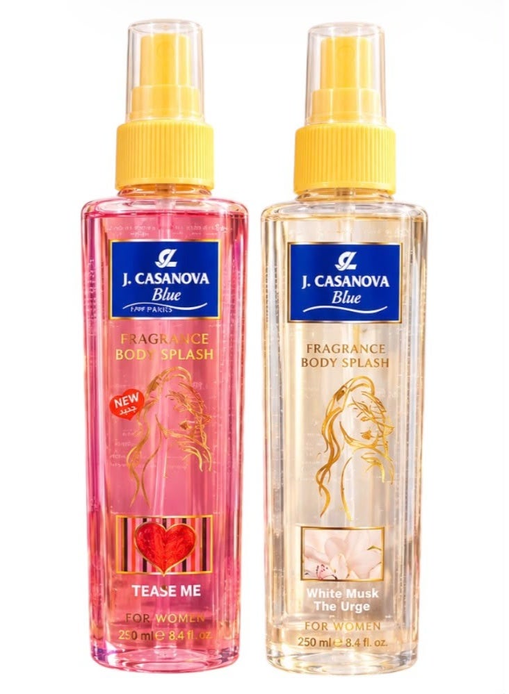 Casanova J. Casanova Blue Fragrance Body Splash Set for Women – 2 Pieces (250 ml Each) - Image 2