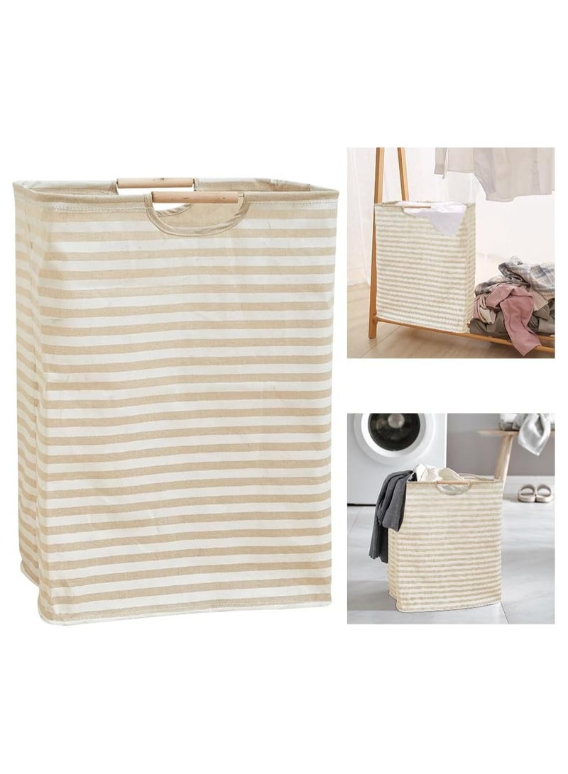 Hanayo 2 Pack Laundry Baskets Waterproof Foldable Bag Organizer Basket with Carry Handles Storage Basket for Clothes Toys Dirty Clothes(Grey+Beige） - Image 5