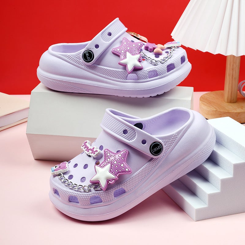 Cartoon Star Shoes, Children'S Clogs, Baby Home Children'S Toe-Toe Slippers, Non-Slip Outer Wear, Wear-Resistant Sandals - Image 5