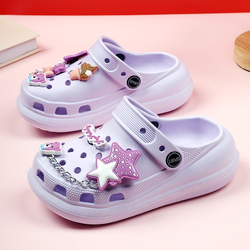Cartoon Star Shoes, Children'S Clogs, Baby Home Children'S Toe-Toe Slippers, Non-Slip Outer Wear, Wear-Resistant Sandals - Image 3
