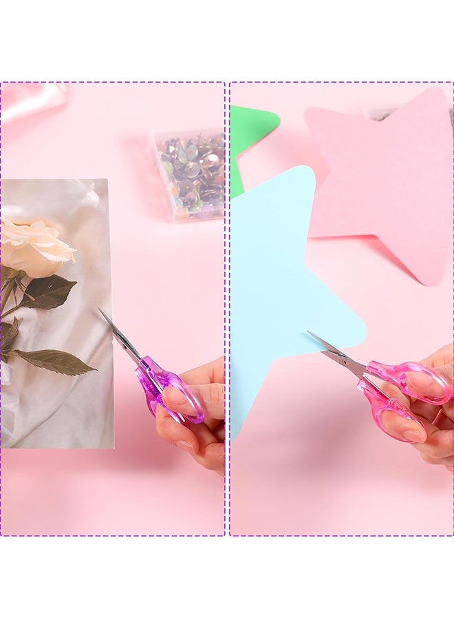 Wffo 3.5 Inch Craft Scissors - 2 Pcs All Purpose Mini Scissors with Protective Cover for Embroidery, Quilting, Sewing, Knitting, Crafting, Cross Stitch, Crochet - Straight Fine Tips Mini Sewing Scissors Set - Pink/Purple - Image 4