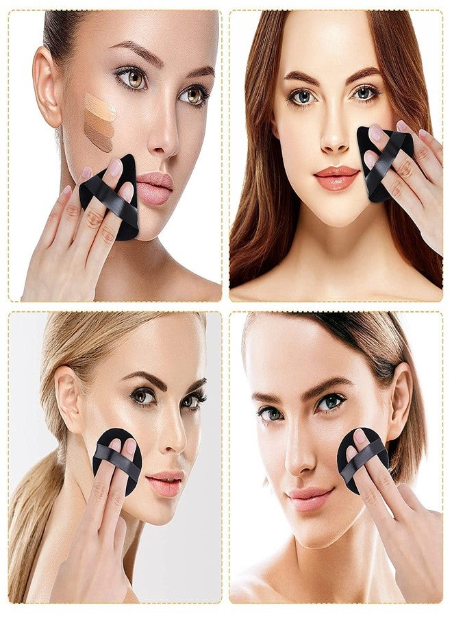 TWIREY Pizza Powder Puffs Triangle Round Cosmetic Powder Puff Washable Reusable Soft Powder Sponge Wet Dry Makeup Tool (ROUND & TRIANGLE) - Image 4