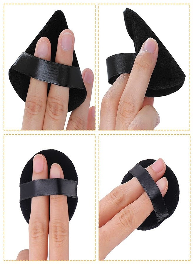 TWIREY Pizza Powder Puffs Triangle Round Cosmetic Powder Puff Washable Reusable Soft Powder Sponge Wet Dry Makeup Tool (ROUND & TRIANGLE) - Image 2