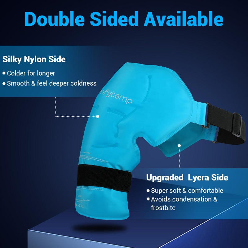 Comfytemp Shoulder Ice Pack Rotator Cuff Cold Therapy Wrap, FSA Eligible HSA, Gel Ice Packs for Injuries Reusable, Instant Cold Compress Shoulder Brace for Pain Relief, Surgery Recovery Gift (Large) - Image 4