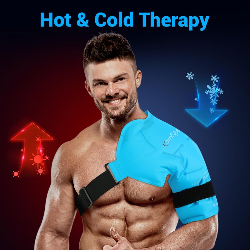 Comfytemp Shoulder Ice Pack Rotator Cuff Cold Therapy Wrap, FSA Eligible HSA, Gel Ice Packs for Injuries Reusable, Instant Cold Compress Shoulder Brace for Pain Relief, Surgery Recovery Gift (Large) - Image 5