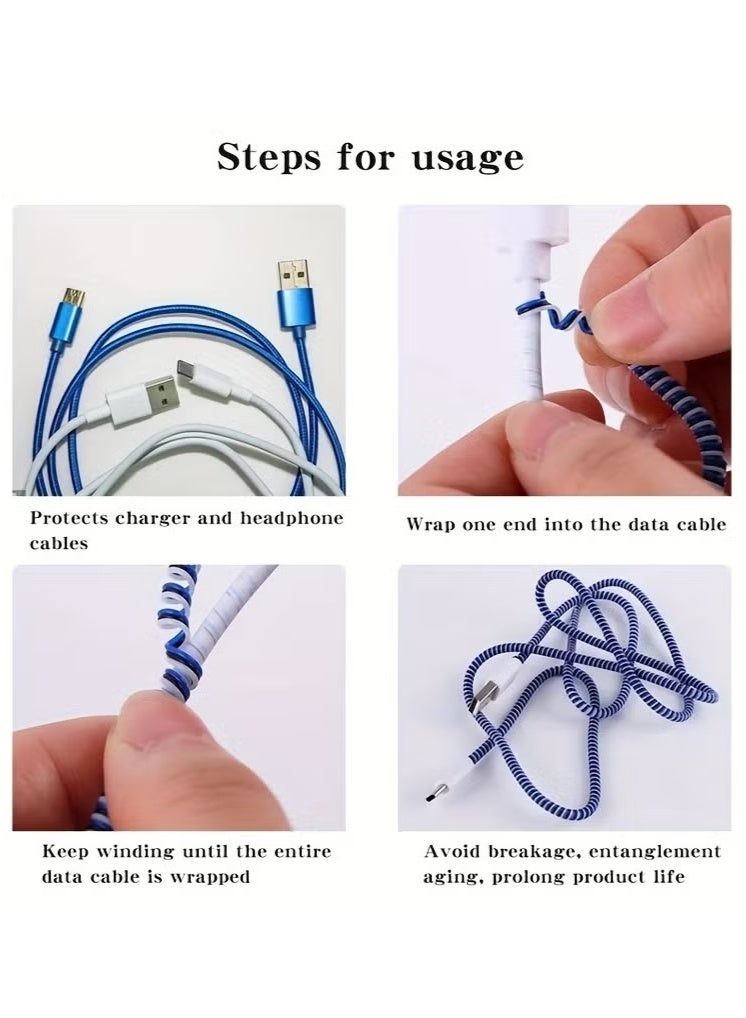3pcs 140.0cm Laser Color USB Charging Cable Protector Headphone Cable Winding Rop - Image 4