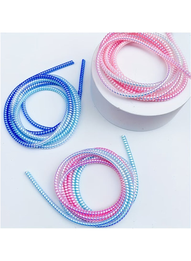 3pcs 140.0cm Laser Color USB Charging Cable Protector Headphone Cable Winding Rop - Image 1
